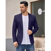 image:imageCOOFANDY Mens Casual Blazer Jacket One Button Suit Jackets Lightweight Knit Sport CoatNavy Blue