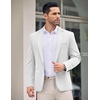 image:imageCOOFANDY Mens Casual Blazer Jacket One Button Suit Jackets Lightweight Knit Sport CoatWhite