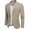 image:imageCOOFANDY Mens Casual Blazer Jacket Slim Fit Two Button Suit Jackets Lightweight Knit Sport CoatKhaki
