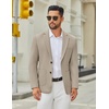 image:imageCOOFANDY Mens Casual Blazer Jacket Slim Fit Two Button Suit Jackets Lightweight Knit Sport CoatKhaki