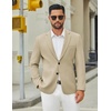 image:imageCOOFANDY Mens Casual Blazer Jacket Slim Fit Two Button Suit Jackets Lightweight Knit Sport CoatLight Khaki