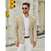 image:imageCOOFANDY Mens Casual Blazer Jacket Slim Fit Two Button Suit Jackets Lightweight Knit Sport CoatLight Khaki