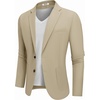 image:imageCOOFANDY Mens Casual Blazer Jacket Slim Fit Two Button Suit Jackets Lightweight Knit Sport CoatLight Khaki