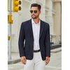 image:imageCOOFANDY Mens Casual Blazer Jacket Slim Fit Two Button Suit Jackets Lightweight Knit Sport CoatNavy Blue