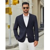 image:imageCOOFANDY Mens Casual Blazer Jacket Slim Fit Two Button Suit Jackets Lightweight Knit Sport CoatNavy Blue