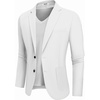 image:imageCOOFANDY Mens Casual Blazer Jacket Slim Fit Two Button Suit Jackets Lightweight Knit Sport CoatWhite