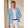 image:imageCOOFANDY Mens Casual Blazer Lightweight Slim Fit Suit Jacket Two Button Cotton Sport CoatsLight Blue