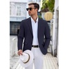 image:imageCOOFANDY Mens Casual Blazer Lightweight Slim Fit Suit Jacket Two Button Cotton Sport CoatsNavy Blue