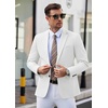 image:imageCOOFANDY Mens Casual Blazer Lightweight Slim Fit Suit Jacket Two Button Cotton Sport CoatsWhite