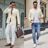 image:imageCOOFANDY Mens Casual Blazer Lightweight Sport Coats Two Buttons Slim Fit Suit Jacket for Business Wedding DressBeige