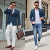 image:imageCOOFANDY Mens Casual Blazer Lightweight Sport Coats Two Buttons Slim Fit Suit Jacket for Business Wedding DressBlue