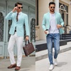 image:imageCOOFANDY Mens Casual Blazer Lightweight Sport Coats Two Buttons Slim Fit Suit Jacket for Business Wedding DressLight Blue