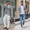 image:imageCOOFANDY Mens Casual Blazer Lightweight Sport Coats Two Buttons Slim Fit Suit Jacket for Business Wedding DressLight Grey