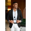 image:imageCOOFANDY Mens Casual Blazer Slim Fit Sport Coats Two Button Knit Textured Suit JacketBlack