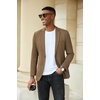 image:imageCOOFANDY Mens Casual Blazer Slim Fit Sport Coats Two Button Knit Textured Suit JacketBrown