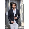 image:imageCOOFANDY Mens Casual Blazer Slim Fit Sport Coats Two Button Knit Textured Suit JacketDark Blue