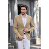 image:imageCOOFANDY Mens Casual Blazer Slim Fit Sport Coats Two Button Knit Textured Suit JacketKhaki