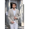 image:imageCOOFANDY Mens Casual Blazer Slim Fit Sport Coats Two Button Knit Textured Suit JacketLight Grey