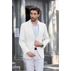 image:imageCOOFANDY Mens Casual Blazer Slim Fit Sport Coats Two Button Knit Textured Suit JacketWhite