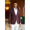 image:imageCOOFANDY Mens Casual Blazer Slim Fit Sport Coats Two Button Knit Textured Suit JacketWine Red