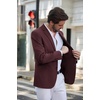 image:imageCOOFANDY Mens Casual Blazer Slim Fit Sport Coats Two Button Knit Textured Suit JacketWine Red