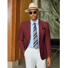 image:imageCOOFANDY Mens Casual Blazer Slim Fit Sports Coat One Button Suit Jacket Retro Tuxedos Formal Dress WearRed