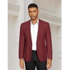 image:imageCOOFANDY Mens Casual Blazer Slim Fit Sports Coat One Button Suit Jacket Retro Tuxedos Formal Dress WearRed
