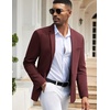 image:imageCOOFANDY Mens Casual Blazers Sport Coats Slim Fit Cotton Sport Jackets 1 Button Lightweight Suit JacketsB Wine Red