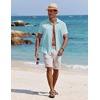 image:imageCOOFANDY Mens Casual Button Down Shirts Short Sleeve Textured Summer Beach Shirt with PocketBaby Blue