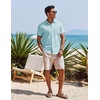 image:imageCOOFANDY Mens Casual Button Down Shirts Short Sleeve Textured Summer Beach Shirt with PocketBaby Blue