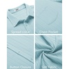 image:imageCOOFANDY Mens Casual Button Down Shirts Short Sleeve Textured Summer Beach Shirt with PocketBaby Blue
