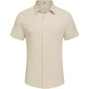 image:imageCOOFANDY Mens Casual Button Down Shirts Short Sleeve Textured Summer Beach Shirt with PocketBeige