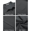 image:imageCOOFANDY Mens Casual Button Down Shirts Short Sleeve Textured Summer Beach Shirt with PocketDark Grey