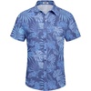 image:imageCOOFANDY Mens Casual Button Down Shirts Short Sleeve Textured Summer Beach Shirt with PocketGray Blueleaves