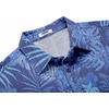 image:imageCOOFANDY Mens Casual Button Down Shirts Short Sleeve Textured Summer Beach Shirt with PocketGray Blueleaves