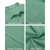image:imageCOOFANDY Mens Casual Button Down Shirts Short Sleeve Textured Summer Beach Shirt with PocketGray Green