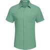image:imageCOOFANDY Mens Casual Button Down Shirts Short Sleeve Textured Summer Beach Shirt with PocketGray Green