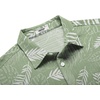 image:imageCOOFANDY Mens Casual Button Down Shirts Short Sleeve Textured Summer Beach Shirt with PocketGreenwhite Leaves