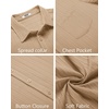 image:imageCOOFANDY Mens Casual Button Down Shirts Short Sleeve Textured Summer Beach Shirt with PocketKhaki