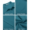 image:imageCOOFANDY Mens Casual Button Down Shirts Short Sleeve Textured Summer Beach Shirt with PocketLake Blue