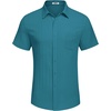image:imageCOOFANDY Mens Casual Button Down Shirts Short Sleeve Textured Summer Beach Shirt with PocketLake Blue