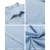 image:imageCOOFANDY Mens Casual Button Down Shirts Short Sleeve Textured Summer Beach Shirt with PocketLight Blue