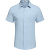 image:imageCOOFANDY Mens Casual Button Down Shirts Short Sleeve Textured Summer Beach Shirt with PocketLight Blue