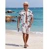 image:imageCOOFANDY Mens Casual Button Down Shirts Short Sleeve Textured Summer Beach Shirt with PocketLight Blueisland