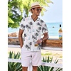 image:imageCOOFANDY Mens Casual Button Down Shirts Short Sleeve Textured Summer Beach Shirt with PocketLight Blueisland