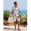 image:imageCOOFANDY Mens Casual Button Down Shirts Short Sleeve Textured Summer Beach Shirt with PocketLight Blueisland