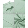 image:imageCOOFANDY Mens Casual Button Down Shirts Short Sleeve Textured Summer Beach Shirt with PocketLight Green