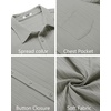 image:imageCOOFANDY Mens Casual Button Down Shirts Short Sleeve Textured Summer Beach Shirt with PocketLight Grey