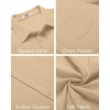 image:imageCOOFANDY Mens Casual Button Down Shirts Short Sleeve Textured Summer Beach Shirt with PocketLight Khaki