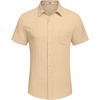 image:imageCOOFANDY Mens Casual Button Down Shirts Short Sleeve Textured Summer Beach Shirt with PocketLight Khaki